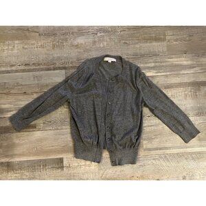 LOFT Women’s Small Charcoal Gray Cardigan – Button Front Classic Knit Sweater